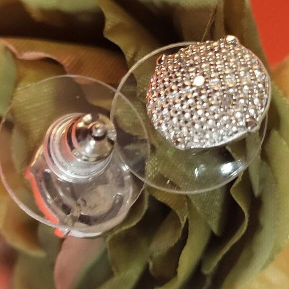 Karis, New, Stamped, Diamond Accent Stud Earrings in Platinum Bond - Picture 4 of 7